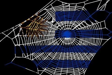 3D Flag on spider web Stock Illustration