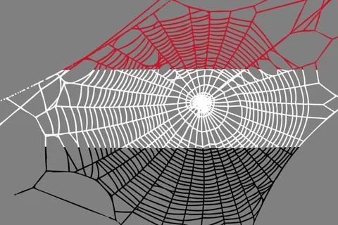 3D Flag on spider web Stock Illustration