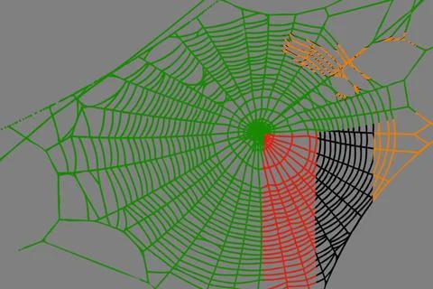 3D Flag on spider web Stock Illustration