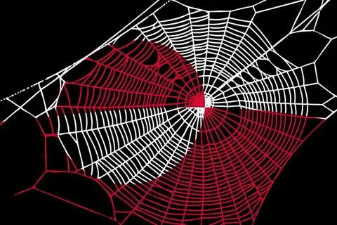 3D Flag on spider web Stock Photos