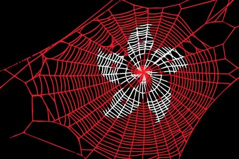 3D Flag on spider web Stock Photos
