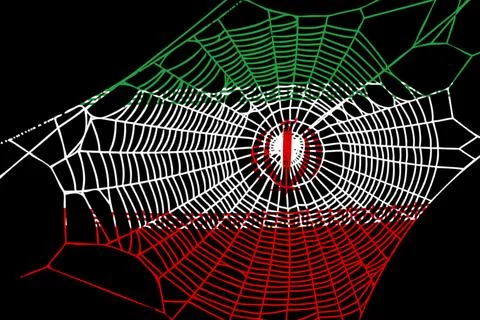 3D Flag on spider web Stock Photos