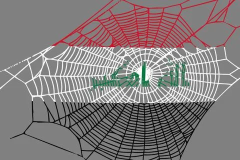 3D Flag on spider web Stock Photos