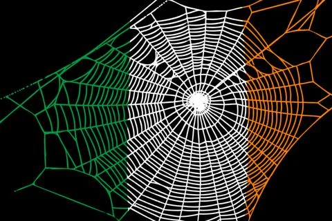 3D Flag on spider web Stock Photos
