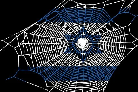 3D Flag on spider web Stock Photos