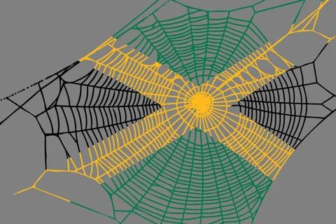 3D Flag on spider web Stock Photos
