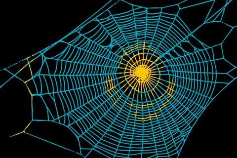 3D Flag on spider web Stock Photos