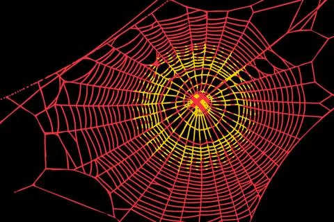 3D Flag on spider web Stock Photos