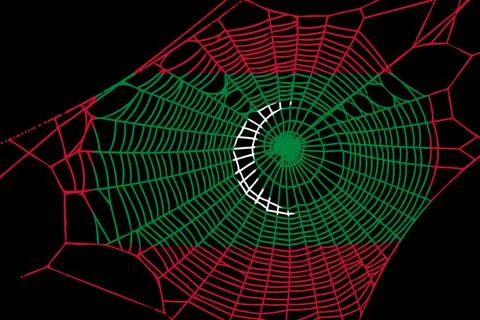 3D Flag on spider web Stock Photos