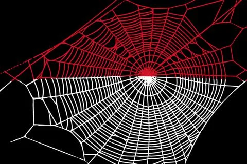 3D Flag on spider web Stock Photos