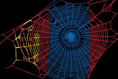 3D Flag on spider web Stock Photos