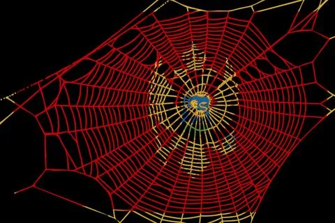 3D Flag on spider web Stock Photos
