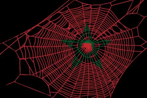 3D Flag on spider web Stock Photos