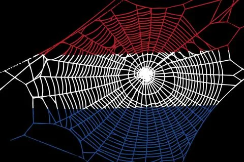 3D Flag on spider web Stock Photos