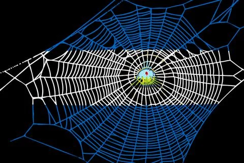 3D Flag on spider web Stock Photos