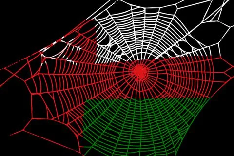 3D Flag on spider web Stock Photos