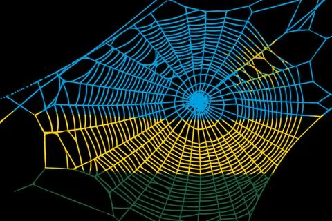 3D Flag on spider web Stock Photos