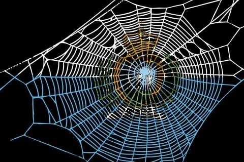 3D Flag on spider web Stock Photos