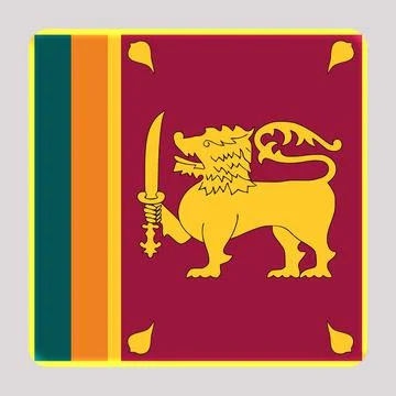 3D Flag of Sri Lanka on square Stock Illustration