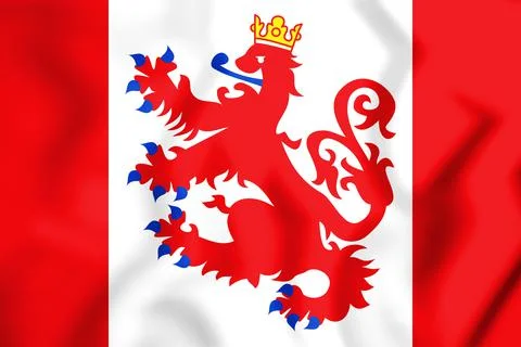 3D Flag of St Vith (Liege province), Belgium. 3D Illustration. Stock Illustration