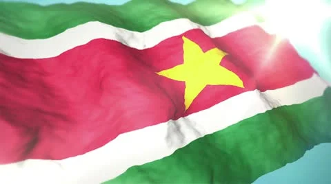 3d flag Suriname Stock Footage 10755796
