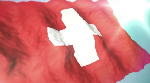 3d flag Switzerland Stock Footage 10755792