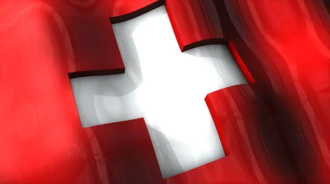 3D flag, Switzerland, waving, ripple, Europe. Vidéo 36642053