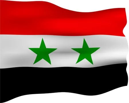 3D Flag of Syria Stock Illustration