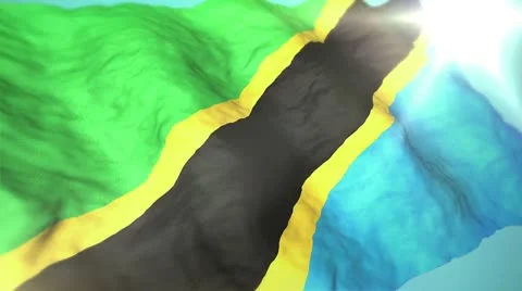 3d flag tanzania Stock Footage 10758459