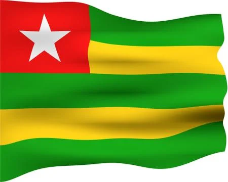 3D Flag of Togo Stock Illustration