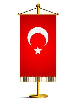 3D flag of Turkey Stock Illustration