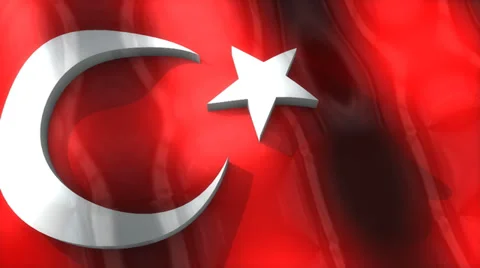 3D flag, Turkey, waving, ripple, Europe. Stock-Footage 36499845