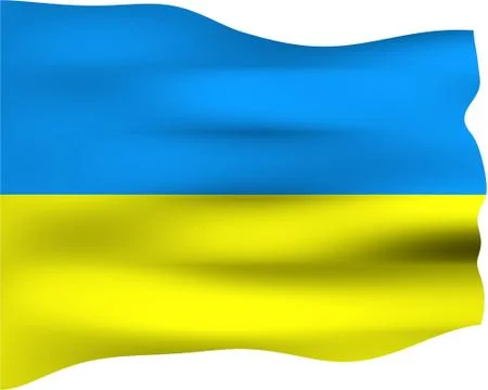 3D Flag of Ukraine Stock Illustration