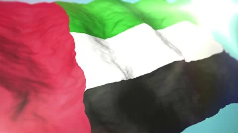 3d flag United Arab Emirates Stock Footage 10758378