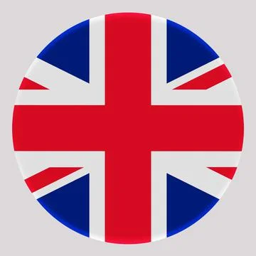 3D Flag of United Kingdom on circle Stock Illustration
