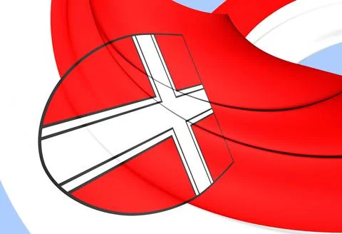 3D Flag of Vienna, Austria. 3D Illustration. Stock Illustration