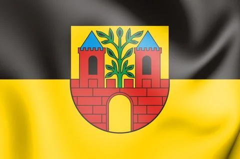 3D Flag of Weida (Thuringia), Germany. 3D Illustration. Stock Illustration