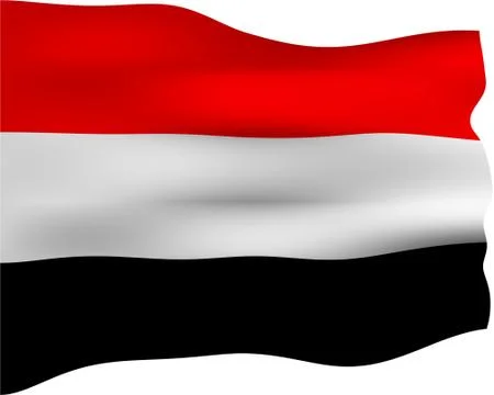3D Flag of Yemen Stock Illustration