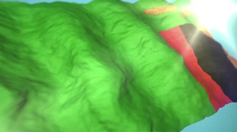 3d flag Zambia Stock Footage 10758373