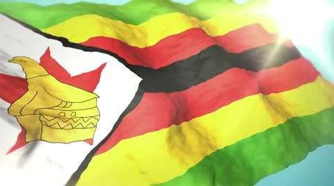 3d flag Zimbabwe Stock Footage 10758368