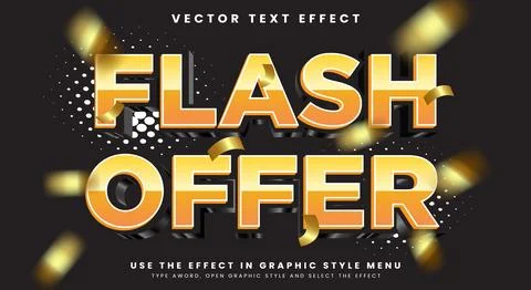 3D Flash Offer poster discount and offer text style Illustration