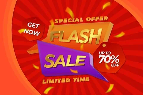 3D Flash Sale Editable Text Effect Special Offer Discount Vector EPS Stock Illustration