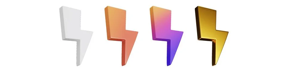 3D flash sheet packed with stylish lightning vectors for high-performance advert Illustrazione stock