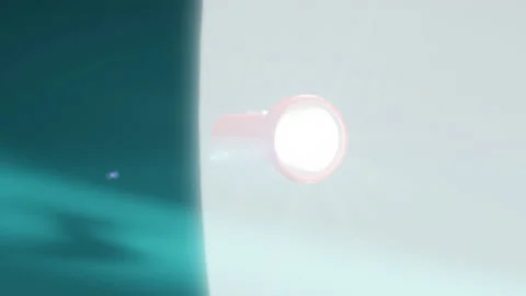 3D flashlight appearing from the top and lighting the surroundings Stock Footage 220079025