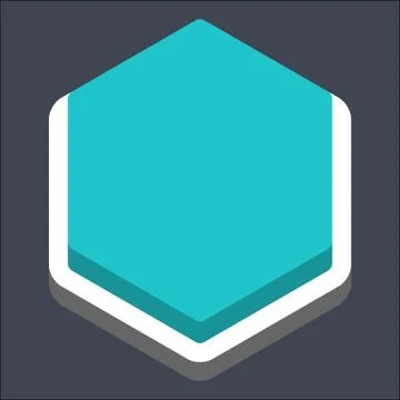 3D Flat Blank Hexagon Web Button Illustrazione stock