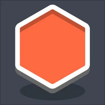 3D Flat Blank Hexagon Web Internet Button Illustrazione stock