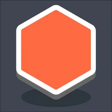 3D Flat Blank Hexagon Web Internet Button Stock Illustration