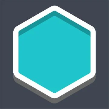 3D Flat Blank Hexagon Web Button Stock Illustration