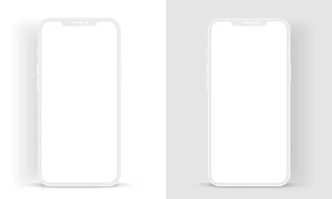 3D flat realistic smartphone mockup with blank editable screen. Stock Illustration