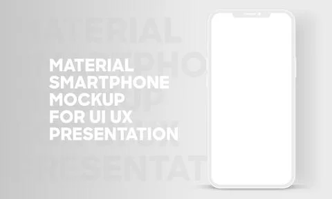3D flat realistic smartphone mockup with blank editable screen. Stock Illustration